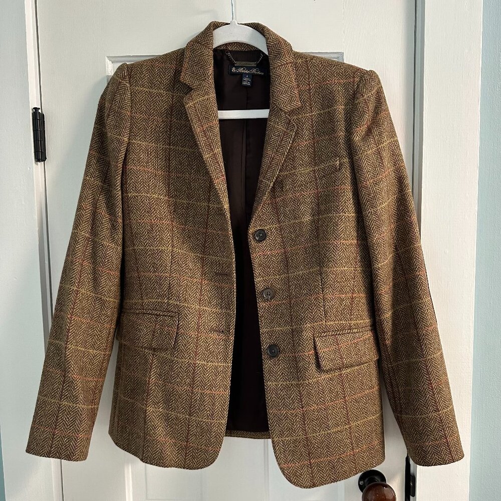 Brooks Brothers Checked Wool Tweed Jacket